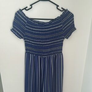 Blue striped jumpsuit